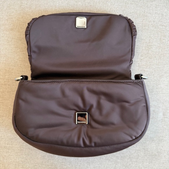 Tory Burch Britten Nylon Adjustable Shoulder Bag in Dark Brown - Picture 3 of 5